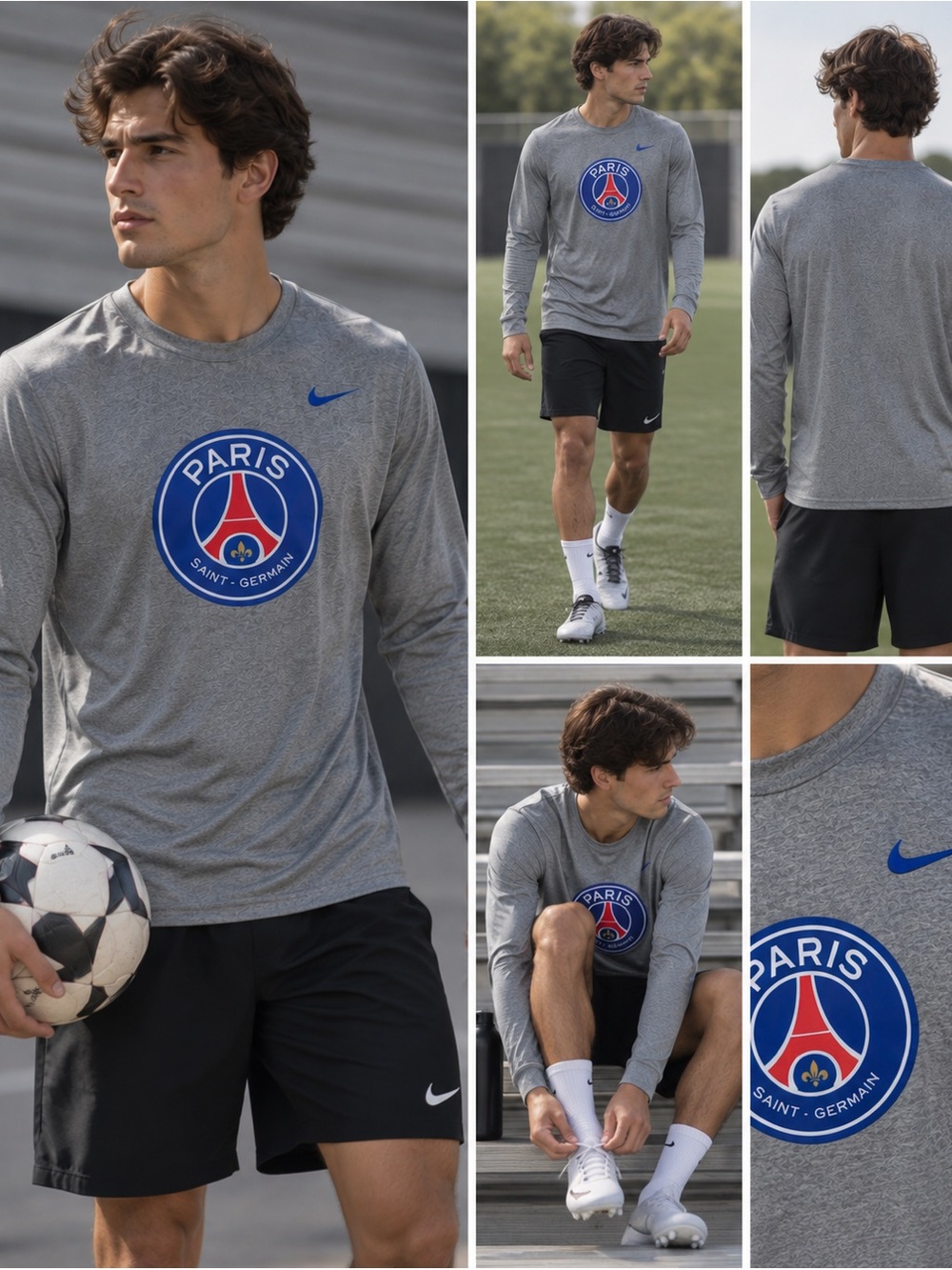 Nike Paris Saint-Germain Dri-FIT Legend Long Sleeve Tee Gray Sz L